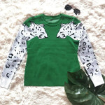 Women's Green Leopard Print Sweater - Vignette | My Léopard