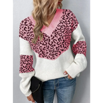 Pink and White Leopard Print Sweater - Vignette | My Léopard