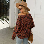 Leopard Bardot Collar Sweater Brown - Vignette | My Léopard