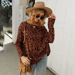 Leopard Bardot Collar Sweater Brown - Vignette | My Léopard