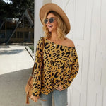 Mustard Leopard Bardot Neck Sweater - Vignette | My Léopard