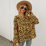 Mustard Leopard Bardot Neck Sweater - Vignette | My Léopard