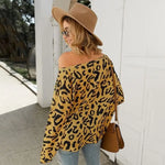 Mustard Leopard Bardot Neck Sweater - Vignette | My Léopard