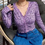 Pull Léopard Dentelle Violet - Vignette | My Léopard