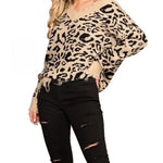Pull léopard effet déchiré beige - Vignette | My Léopard