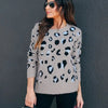 Pull léopard fashion gris.