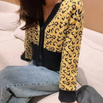 Pull Léopard Femme Col V Jaune - Vignette | My Léopard