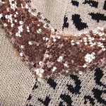 Khaki Leopard Sequin Sweater - Vignette | My Léopard