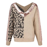 Khaki Leopard Sequin Sweater - Vignette | My Léopard
