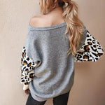 Gray Long Sleeve Leopard Sweater - Vignette | My Léopard