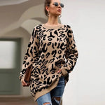 Khaki Leopard Long Sweater - Vignette | My Léopard