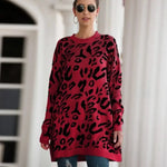 Red Leopard Long Sweater - Vignette | My Léopard