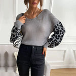 Grey Leopard Print Sweater - Vignette | My Léopard