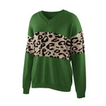 Pull Vert à Motif Léopard - Vignette | My Léopard