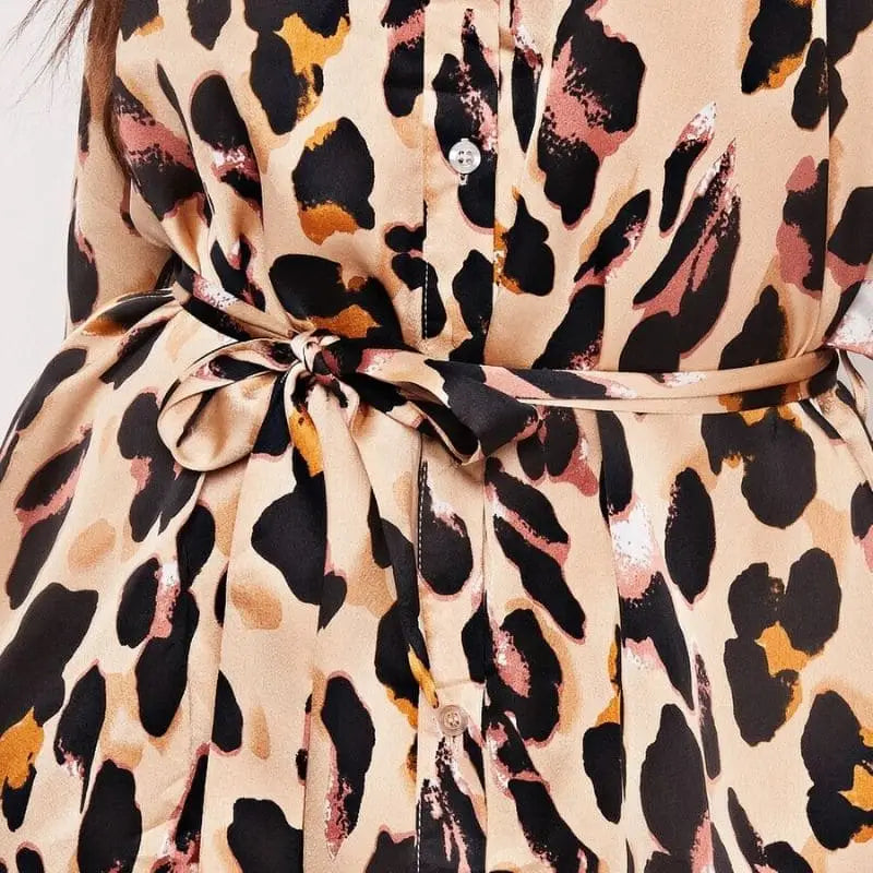 Beige Leopard Shirt Dress | My Leopard