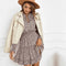 Robe Courte Léopard Manches Longues