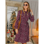 Robe Imprimée Léopard Elégante Bordeaux - Vignette | My Léopard