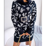 Black Leopard Turtleneck Dress - Vignette | My Léopard