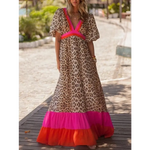 Robe Léopard Longue Bohème Chic Rouge - Vignette | My Léopard