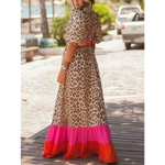 Robe Léopard Longue Bohème Chic Rouge - Vignette | My Léopard