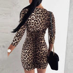 Long Sleeve Bodycon Leopard Dress - Vignette | My Léopard