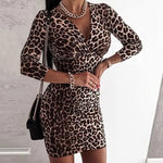 Long Sleeve Bodycon Leopard Dress - Vignette | My Léopard