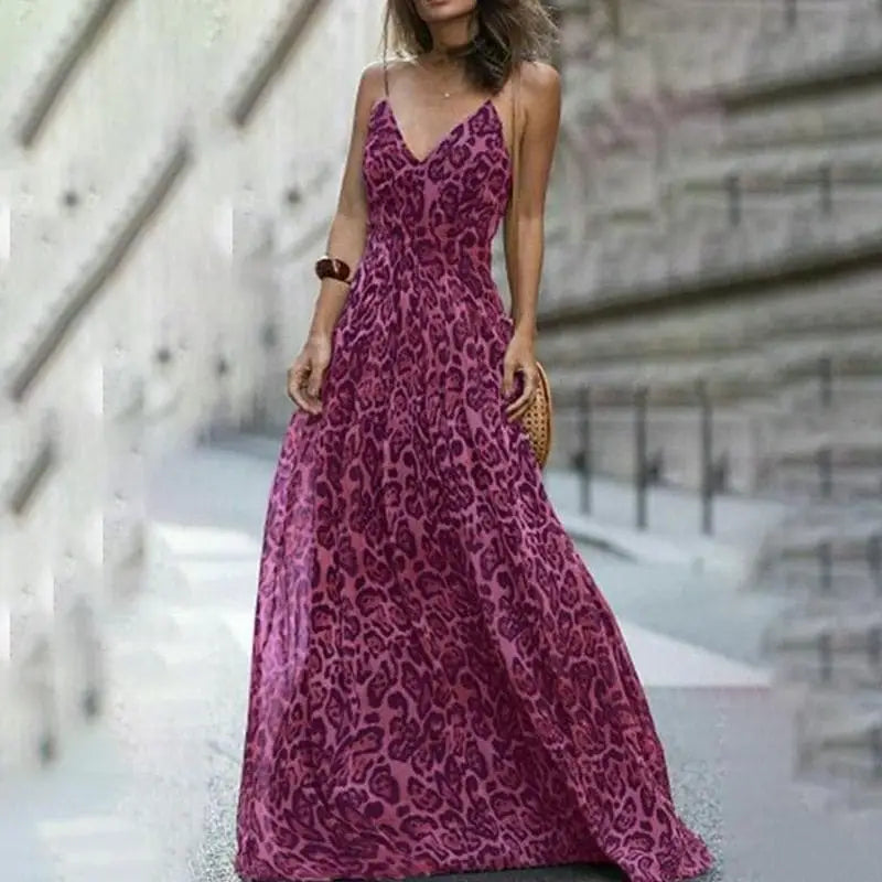 Robe Longue Maxi Léopard Morgan - Taille 34 - Sans Manches - Col V - Neuf Avec étiquettes