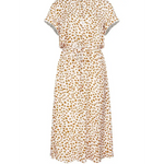 White Leopard Print Bohemian Midi Dress - Vignette | My Léopard