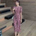 Robe Motif Léopard Rose Midi - Vignette | My Léopard