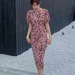 Robe Motif Léopard Rose Midi - Vignette | My Léopard