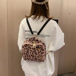 Mochila de piel sintética de leopardo rosa - Vignette | My Léopard