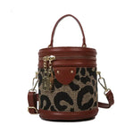 Bolso barril de leopardo rojo-marrón - Vignette | My Léopard