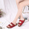 sandales léopard rouge