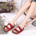 Sandales léopard à doubles brides rouges - Vignette | My Léopard