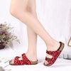 sandales motif léopard couleur rouge