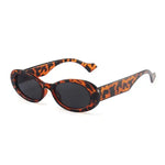 SO&EI Ins Popular Fashion Small Oval Sunglasses Women Vintage Leopard Jelly Color Eyewear Men Trending Sun Glasses Shades UV400 - Vignette | My Léopard