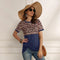 T shirt léopard tendance bleu.