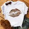 T shirt blanc léopard bouche.