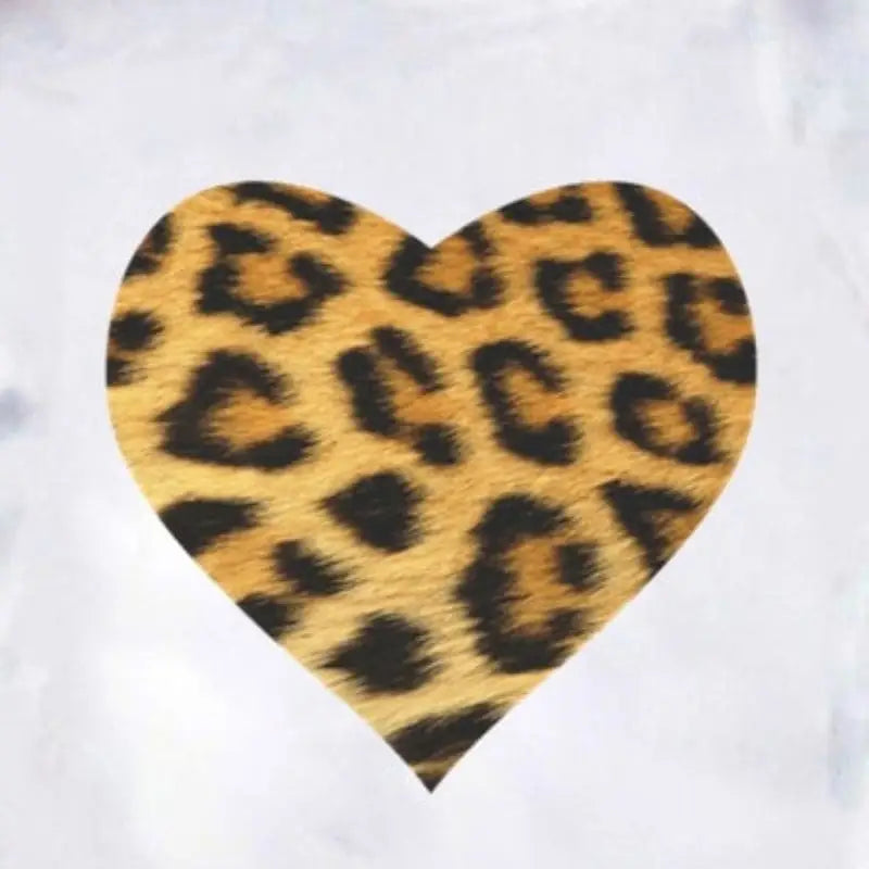 T shirt léopard coeur beige et noir.