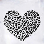 White and Black Leopard Heart T-Shirt - Vignette | My Léopard
