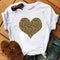 T shirt léopard coeur marron foncé.
