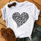 T shirt léopard coeur noir et blanc.