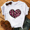 T shirt léopard coeur rose.