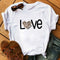 T shirt léopard love noir.