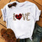 T shirt léopard love rouge.