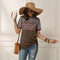T shirt marron léopard marinière.