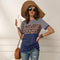 T shirt marinière léopard bleu.