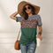 T shirt vert marinière léopard.