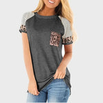 T-shirt Léopard Poche Gris - Vignette | My Léopard