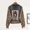 Dos veste en jean grise léopard.